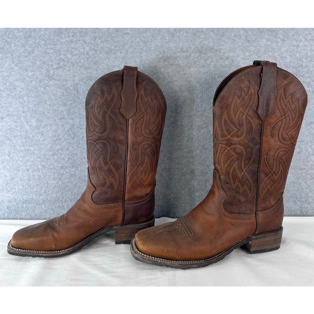 Circle G by Corral Women's sz 8.5 Embroidered Western Broad Square Toe Boot Tan - Picture 3 of 16